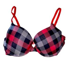 Victoria’s Secret NWOT Red & Black Check Bra 32D